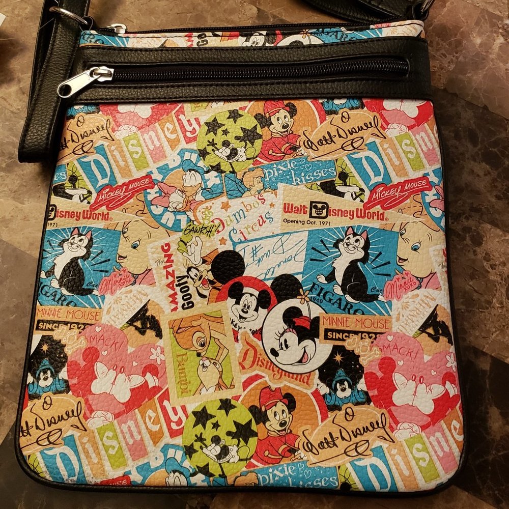 Walt Disney World Parks Bag Minnie & Mickey Mouse Cartoon Comic Handbag *New*